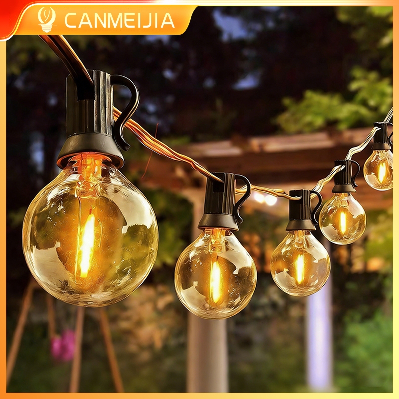 โซล่าเซลล์  ไฟปิงปอง 7/10/15/20ม ไฟตกแต่ง LED ไฟแต่งสวน ไฟปีใหม่ ไฟกลางแจ้ง IP65 กันน้ำ ประหยัดไฟมาก ฟรี E12 หลอดไฟ รีโมต ไฟคริสต์มาส