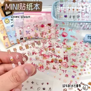 มากกว่า 1000 ชิ้น Mini Deco สติกเกอร์หนังสือน่ารัก Bow Knot Emoji สติกเกอร์โทรศัพท์เล็บ Journal ตกแต่งสติกเกอร์กันน้ํา DIY Collage