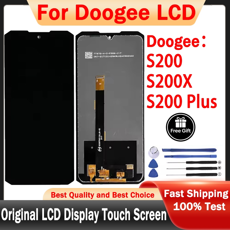 100% ใหม่หน้าจอสัมผัสสําหรับ DOOGEE S200 S200X S200 Plus จอแสดงผล LCD Digitizer Assembly อะไหล่เครื่