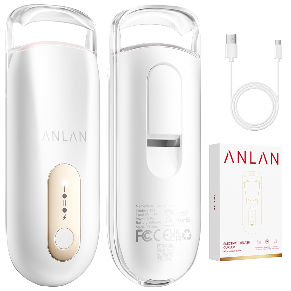 ANLAN New! ที่ดัดขนตาไฟฟ้า ที่ลิฟท์ขนตาไฟฟ้า ความร้อนอย่างรวดเร็ว แบบพกพาปรับอุ่นอุ่นร้วนเร็ว