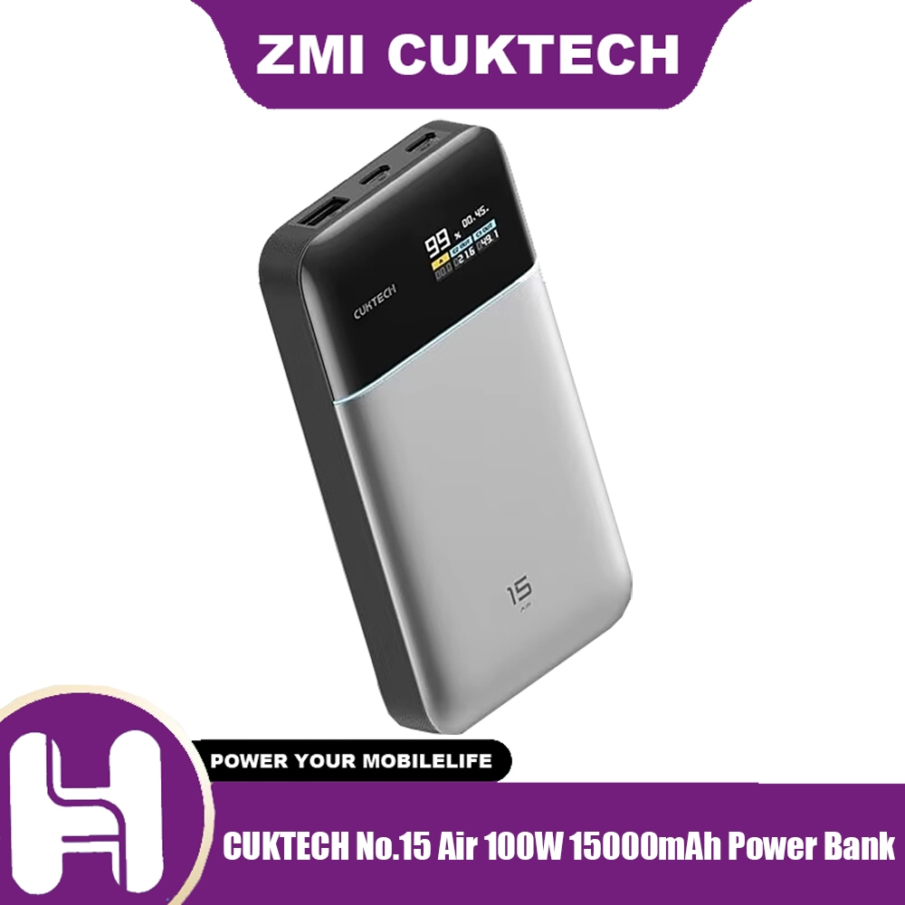 CUKTECH No.15 Air 100W 15000mAh Power Bank หน้าจอดิจิตอล Fast Charging