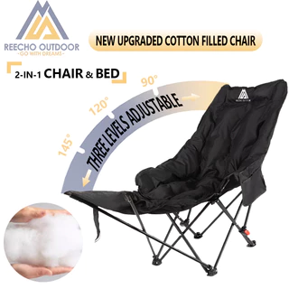 【REECHO OUTDOOR】[ชุด 2 ชิ้น] เก้าอี้ตั้งแคมป์พับได้กลางแจ้งแบบพกพา - ที่นั่งน้ําหนักเบาสําหรับงานหนักสําหรับตกปลา, ชายหาด, ปิกนิกและสวน (มัด 2 ชิ้น)