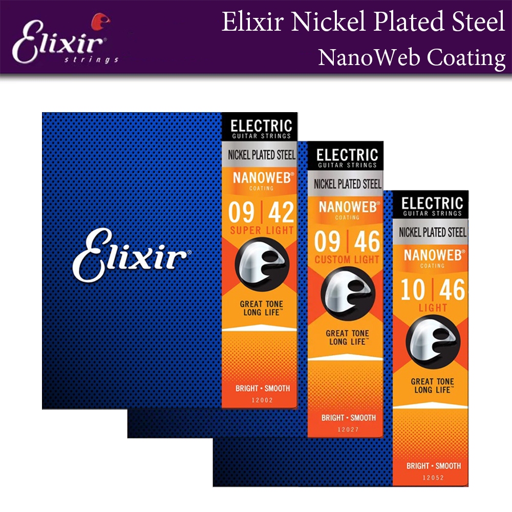 Elixir Nanoweb Nickel Plated Steel สายกีต้าร์ไฟฟ้า Elixir Electric Guitar String - เต่าแดง