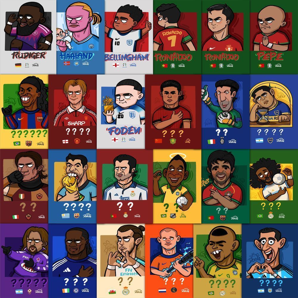 120 สติ๊กเกอร์ ดาวฟุตบอล การ์ตูน Ronaldo Messi แบบจิ๋ว sticker DIY ตกแต่ง ของขวัญแฟนบอล