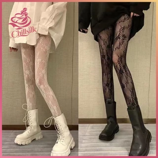 Chillsilk ถุงน่องตาข่ายแฟชั่นสตรี WZ-WW ดีไซน์ลูกไม้กลวงสไตล์วิทยาลัย