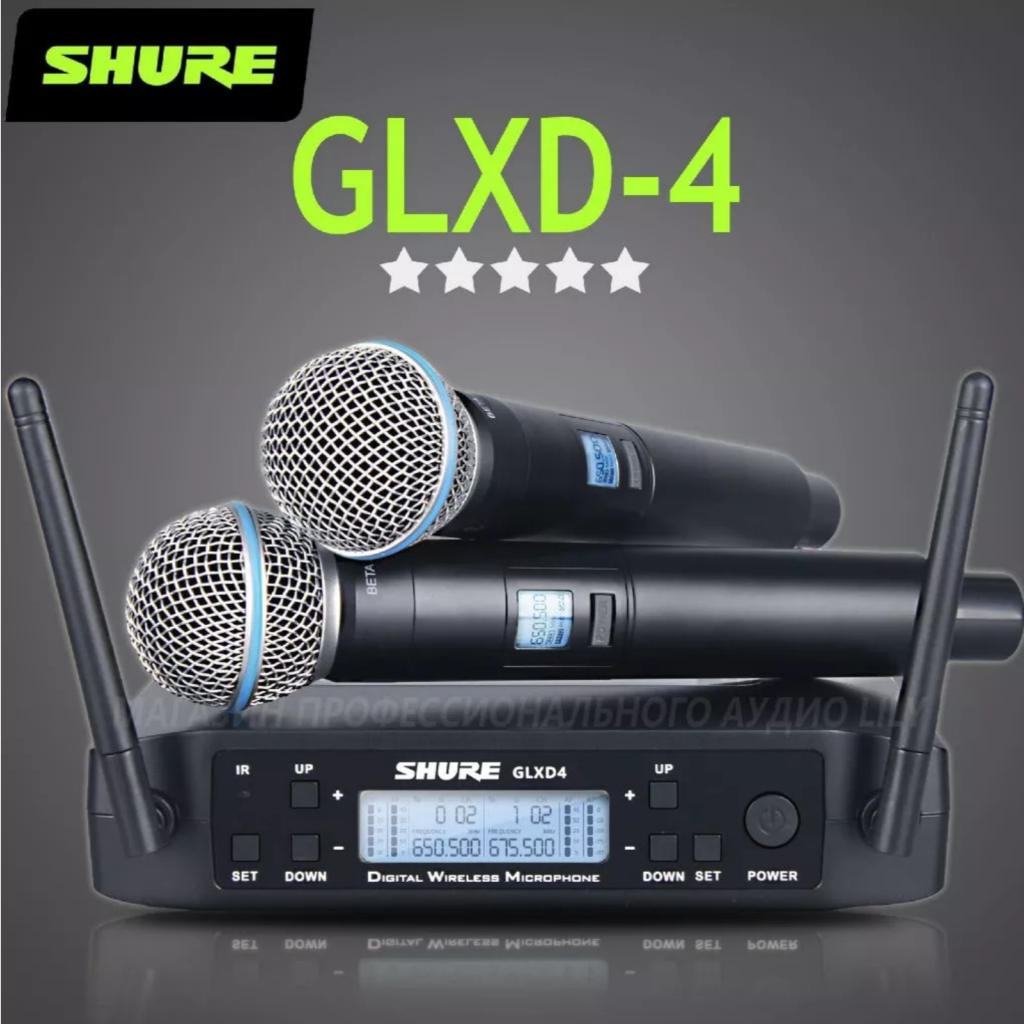 Shure GLXD4/BETA58A ไมโครโฟนไร้สาย UHF ไมโครโฟนไร้สายแบบใช้มือถือเหมาะสําหรับการแสดงบนเวทีคาราโอเกะ 