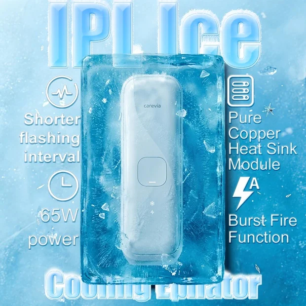 CAREVIAICE COOL IPL HAIR REMOVAL เครื่องเลเซอร์เครื่องกําจัดขน Ice Cooling IPL อุปกรณ์กําจัดขน จุดเย