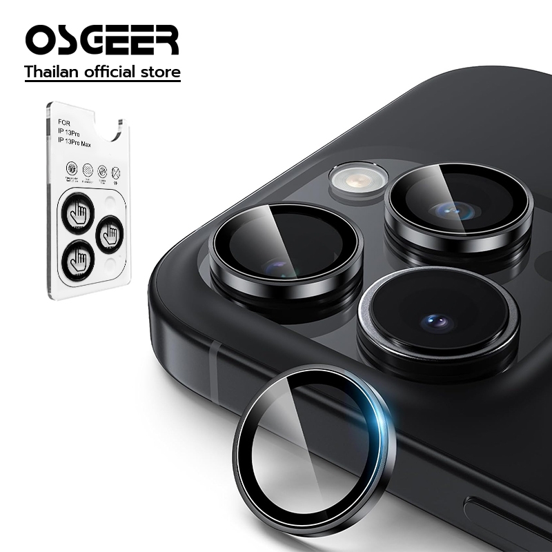 OSGEER Ultimate Durability 9H + กระจกนิรภัยสําหรับ iPhone 17 air 11 12 13 14 15 16 16e pro max ตัวป้องกันเลนส์กล้อง [1:1 Invisible Fit & Ultra Clarity] ตัวป้องกันกล้อง