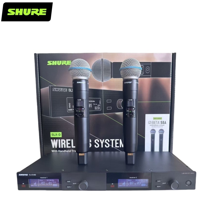 SLXD4D /BETA58A ตัวรับสัญญาณสองช่อง - สําหรับระบบไมโครโฟนไร้สายดิจิตอล SLX-D