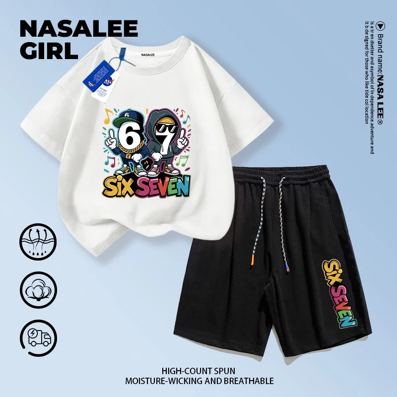 ชุดเสื้อยืดแขนสั้นและกางเกงขาสั้นลาย NASA สำหรับเด็ก 3-16 ปี thumbnail 5