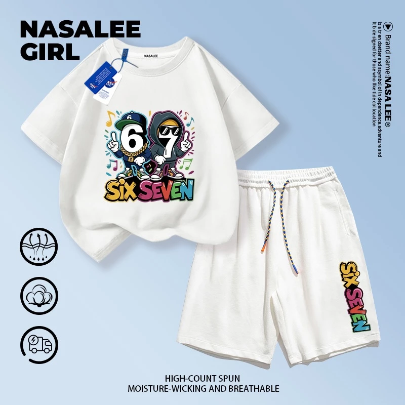 ชุดเสื้อยืดแขนสั้นและกางเกงขาสั้นลาย NASA สำหรับเด็ก 3-16 ปี thumbnail 6