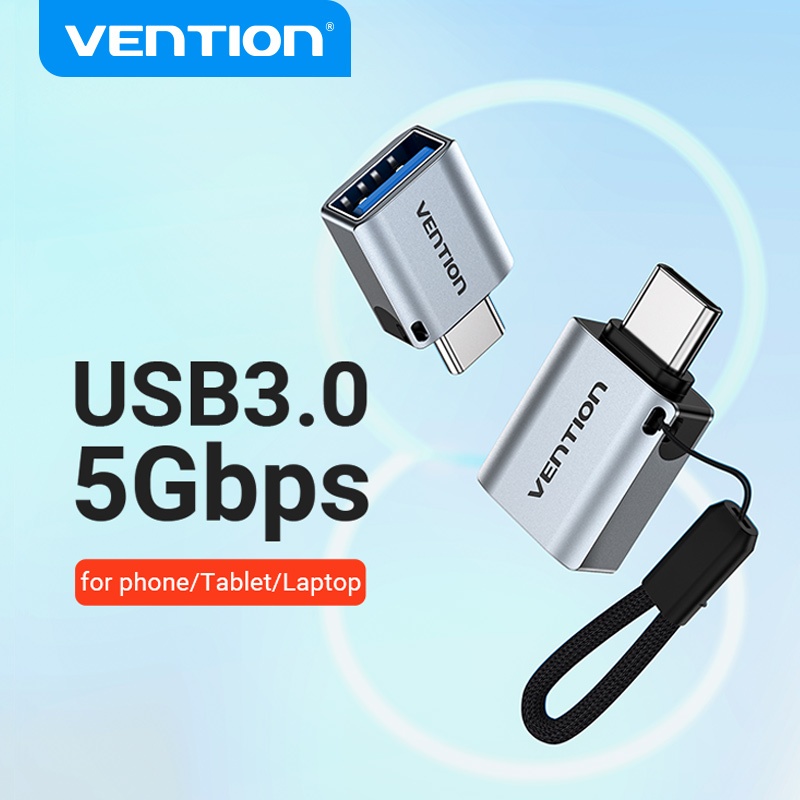 Vention อะแดปเตอร์แปลง Type C เป็น USB 3.0 OTG ตัวผู้ เป็นตัวเมีย ชุบนิกเกิล 5Gbps 3A USB C สําหรับแล็ปท็อป โทรศัพท์มือถือ