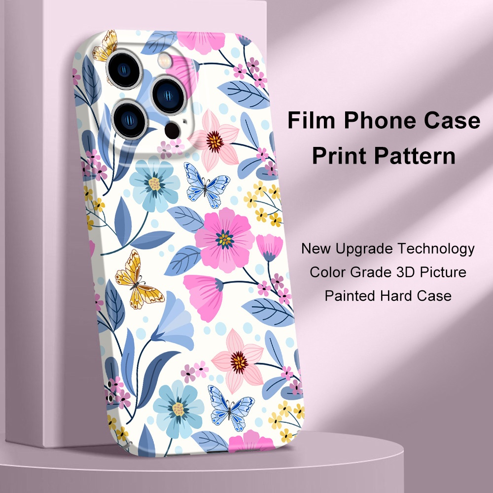 เคสโทรศัพท์สําหรับ IPhone 14 13 Pro Max Mini Bright Flowers Film Hard Cover