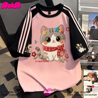 【จัดส่งตลอด 24 ชั่วโมง】🔥BCKR ลายสามแถบ ดีไซน์ตัดสี ลายแมวน้อ…