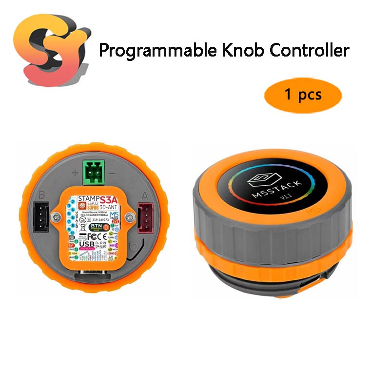 [สต๊อกพร้อม] 1 ชิ้น M5Stack M5 Dial v1.1 Knob Programmable Controller 1.28 "หน้าจอสัมผัสรอบ ESP32S3