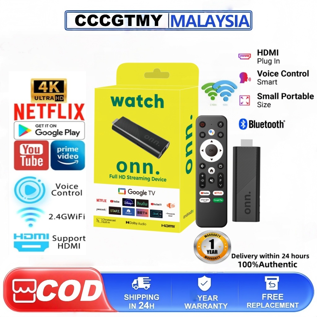 Q96A7 4K Google TV Stick Android 14.0 เครื่องเล่นสตรีมมิ่งรองรับ Chromecast & 4K Ultra HD Plug and P