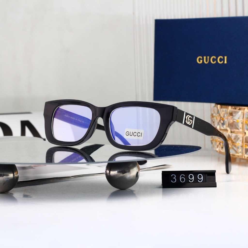 GUCCI Wine Red Frame Square Glasses Niche Retro อินเทรนด์แว่นตาหรูหราทุกวัน High-End All-Match สไตล์