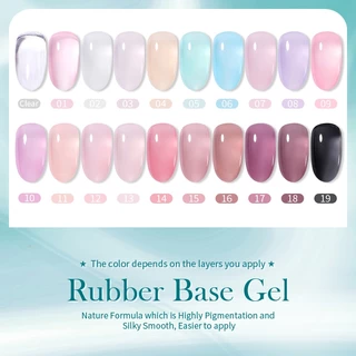 BORN PRETTY Milky Jelly Rubber Base Gel for Gel Nail Polish 15ml รัสเซีย Self-leveling Nude Color Soak Off กึ่งถาวร UV Gel