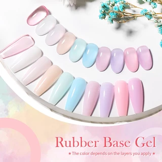 BORN PRETTY Milky Jelly Rubber Base Gel for Gel Nail Polish 15ml รัสเซีย Self-leveling Nude Color Soak Off กึ่งถาวร UV Gel