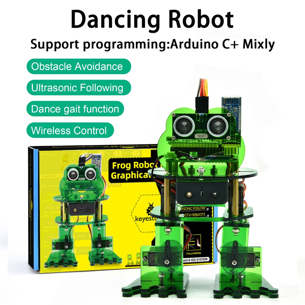 ชุดรถหุ่นยนต์กบ Keyestudio สําหรับ Arduino Nano Suport Arduino C และ Mixly