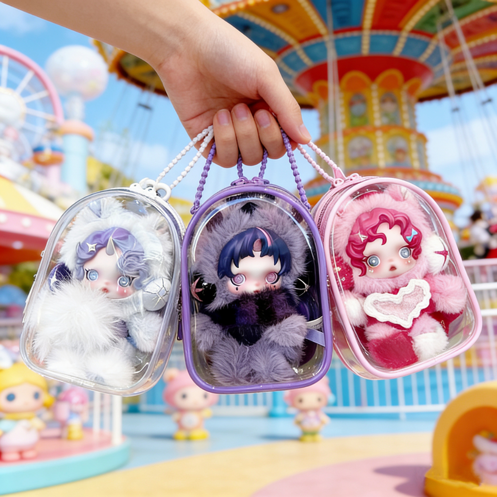กระเป๋าตุ๊กตาไวนิล SKULLPANDA X My Little Pony, PVC ใส กันฝุ่น สําหรับห้อยตุ๊กตา (ไม่รวมตุ๊กตา – โปรปัง