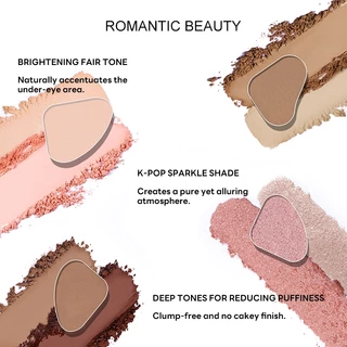 Romantic Beauty 4 สี Series อายแชโดว์ฟรีแต่งหน้าแปรงอายแชโดว์เครื่องมือ Highlighter Eyeshadow