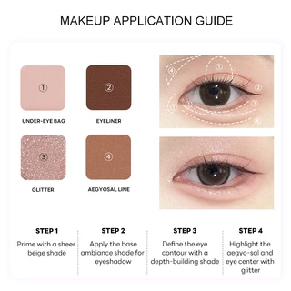 Romantic Beauty 4 สี Series อายแชโดว์ฟรีแต่งหน้าแปรงอายแชโดว์เครื่องมือ Highlighter Eyeshadow