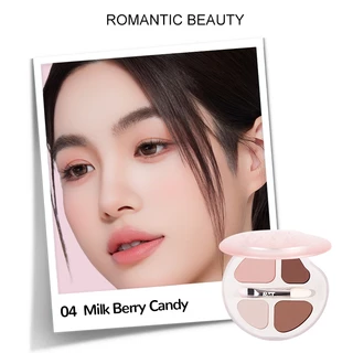 Romantic Beauty 4 สี Series อายแชโดว์ฟรีแต่งหน้าแปรงอายแชโดว์เครื่องมือ Highlighter Eyeshadow
