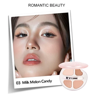 Romantic Beauty 4 สี Series อายแชโดว์ฟรีแต่งหน้าแปรงอายแชโดว์เครื่องมือ Highlighter Eyeshadow
