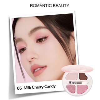 Romantic Beauty 4 สี Series อายแชโดว์ฟรีแต่งหน้าแปรงอายแชโดว์เครื่องมือ Highlighter Eyeshadow