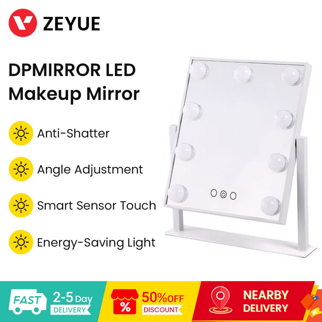 DPMIRROR กระจกแต่งหน้า LED พร้อมปรับมุมแสงประหยัดพลังงาน Smart Sensor Touch Anti-Shatter