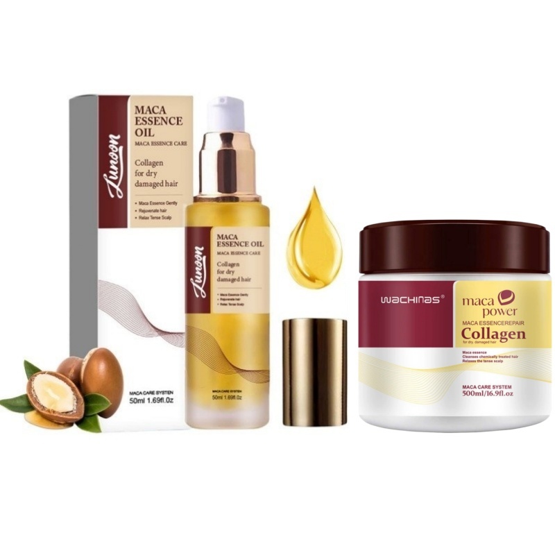 Moroccan Argan Hair Set- Argan Hair Oil & Mask for Damaged Hair Oil Oil Nourishing Oil Hair Oil for 