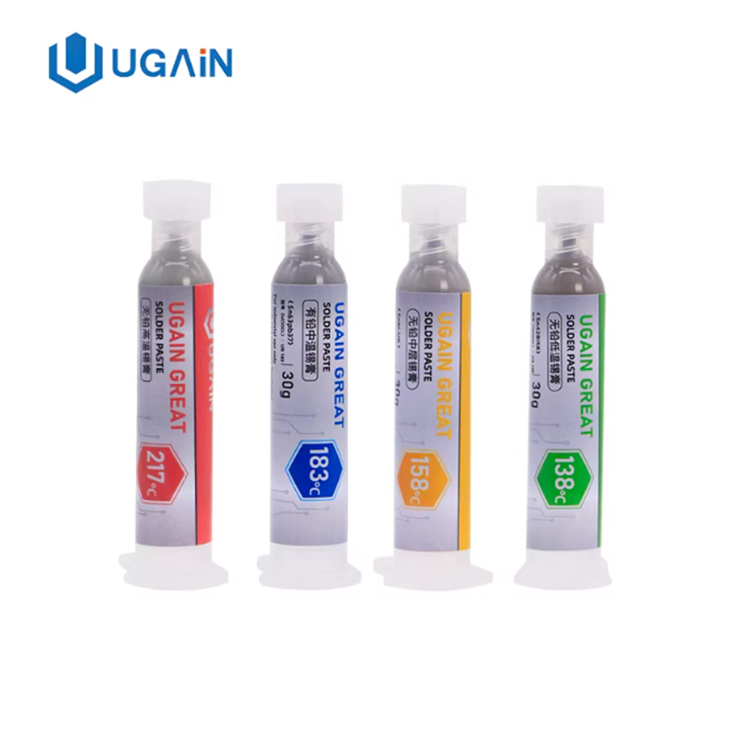 UGAIN 30g 60g อุณหภูมิต่ําปราศจากตะกั่ว SMT Solder Paste US-138 UG-217 BGA Solder Flux Sn42bi58 Snbi