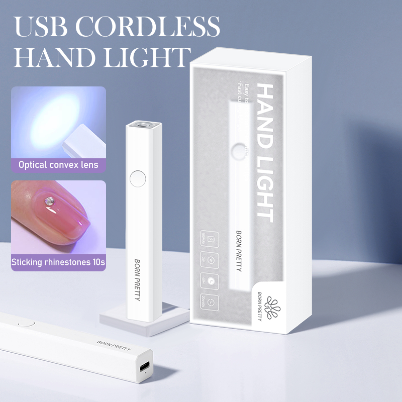 BORN PRETTY 3W USB เครื่องเป่าเล็บแบบพกพามินิมือถือ UV Light โคมไฟเล็บสําหรับเล็บเจลแห้งเร็วเล็บไฟฉายปากกา
