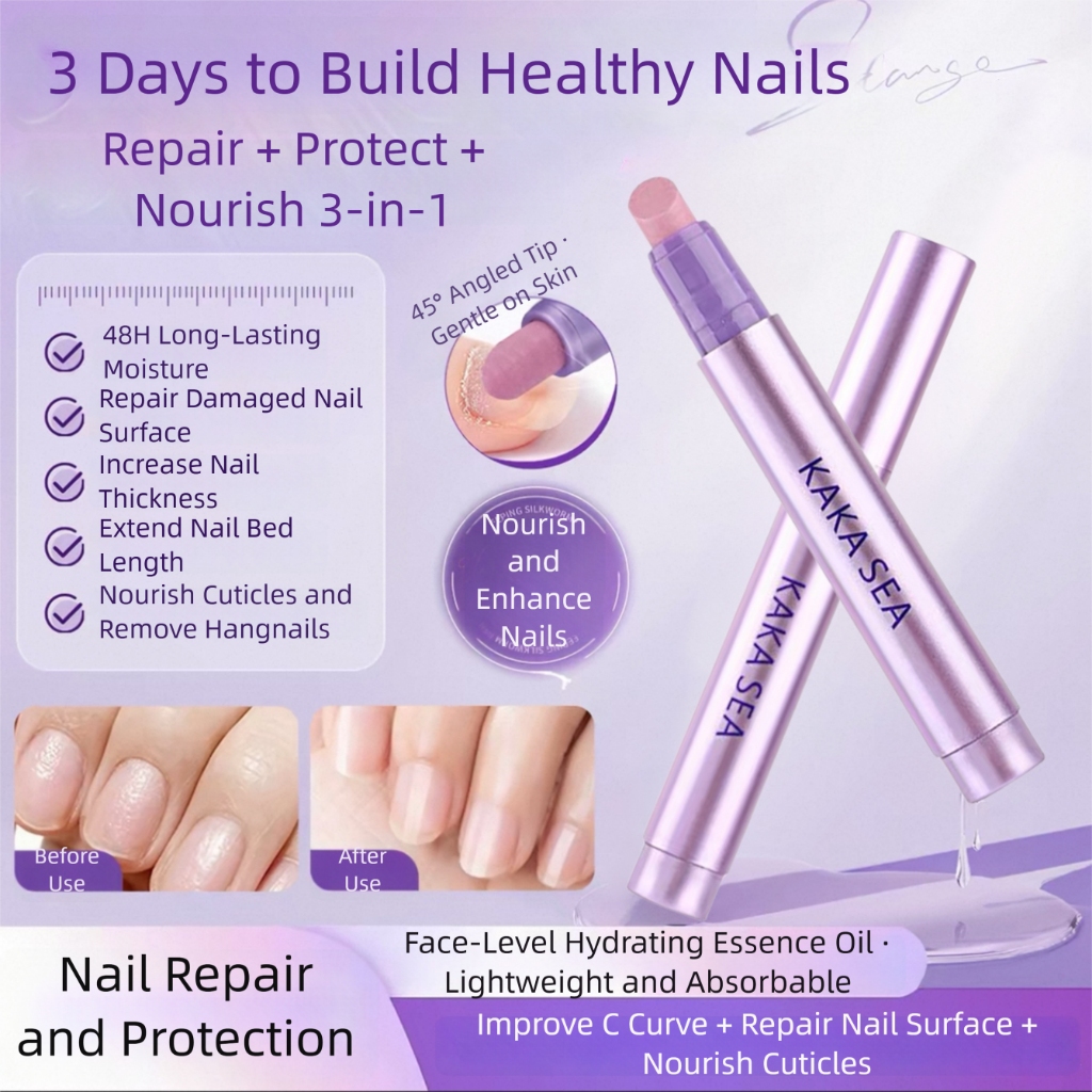 MIANEL 3-in-1 Essence ปากกาเกราะขัดเล็บ Cuticle Remover เล็บซ่อม & Care เล็บขอบน้ํามัน Nutrient Solution น้ํามันหนังกําพร้าสําหรับเล็บ Bed & Edge Care