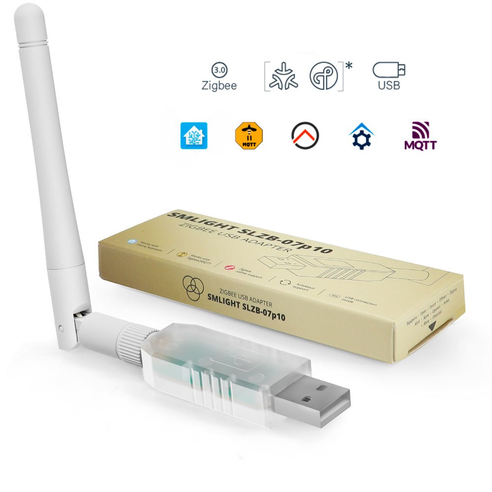 SMLIGHT SLZB-07p10 Zigbee 3.0 Kleinste draad/matter USB-adapter Werkt met Zigbee2MQTT, Home Assistan