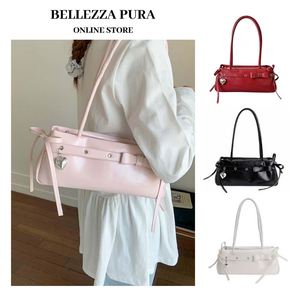 Bellezza Pura กระเป๋าสะพายข้างPU สไตล์แฟชั่น สำหรับการเดินทางและวันทำงาน ทรง spacious
