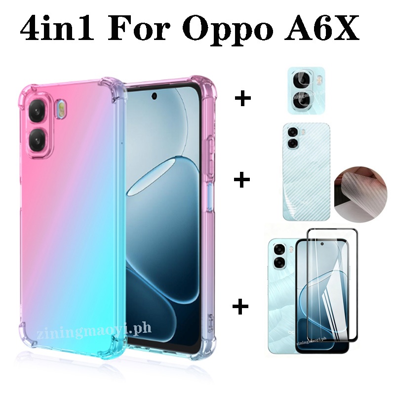 4in1 OPPO A6X สีไล่ระดับสีกันกระแทกเคสโทรศัพท์สําหรับ OPPO A6 A6Pro A5X 5G A5 2025 A5pro 5G A3X ฟิล์