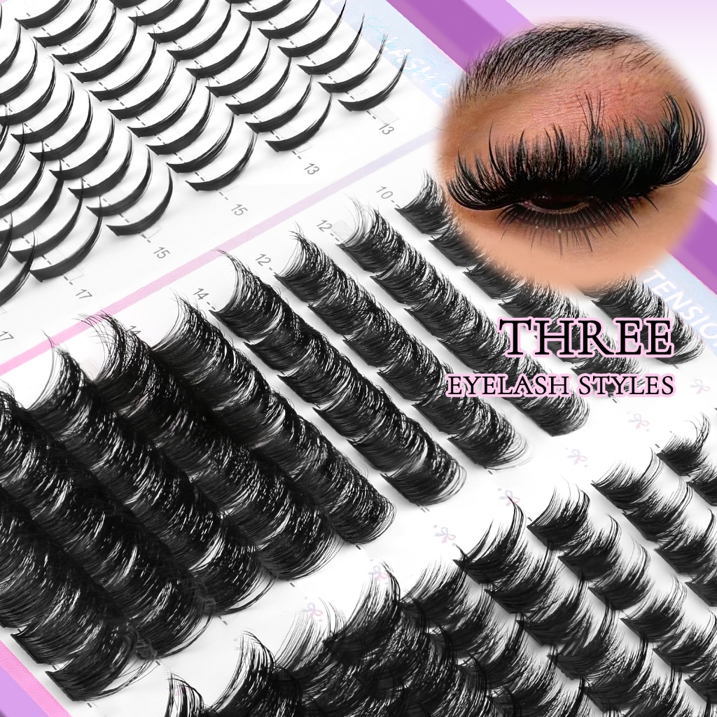 Spky Lash Clusters Fluffy Eyelash Clusters Extensions Wispy Cluster Lashes นางฟ้าขนตาส่วนบุคคลโดย Lanflower