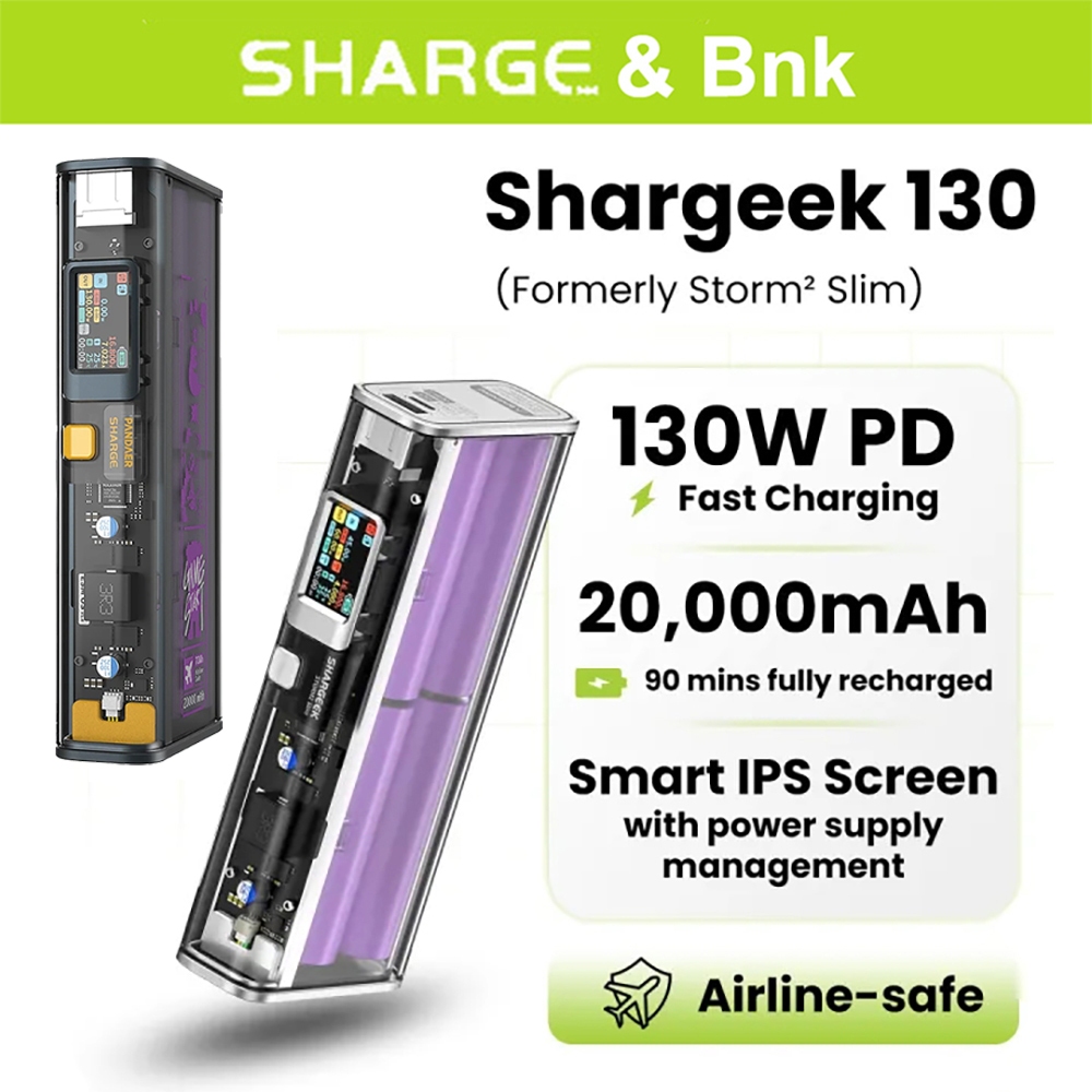 Sharge/shargeek130 (130W PD Fast Charging/20000mAh/ชาร์จเต็มใน 90 นาที)