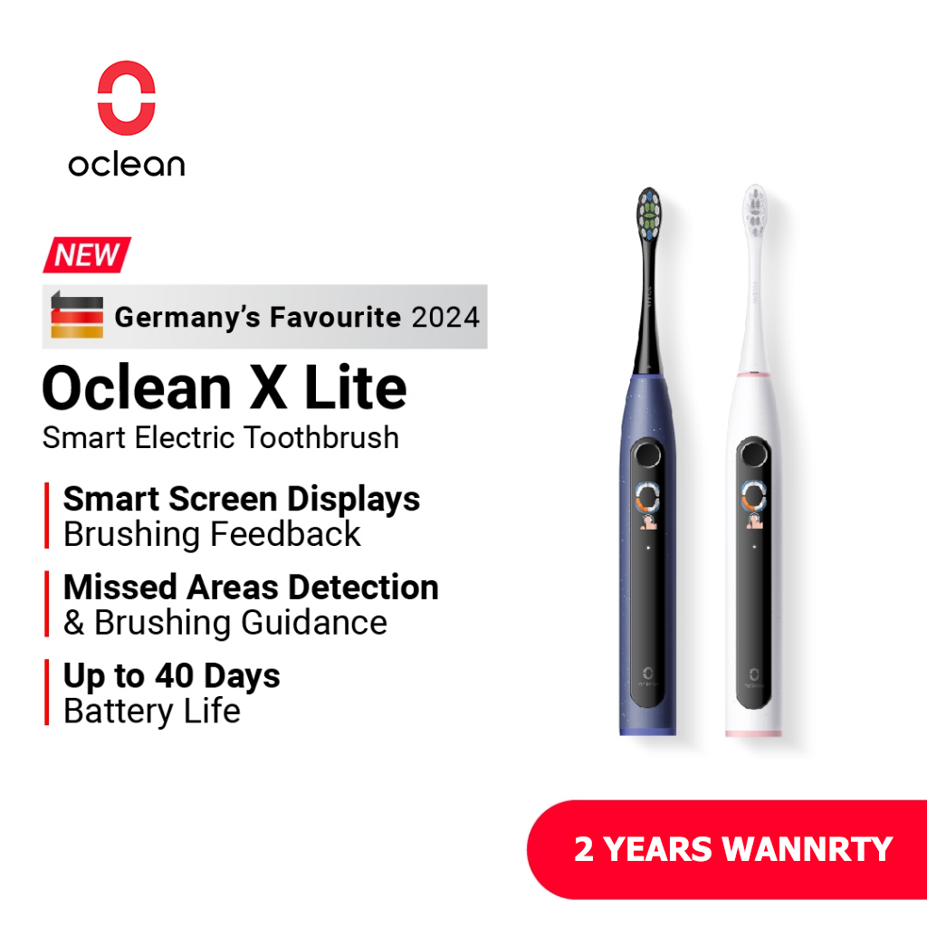 แปรงสีฟันไฟฟ้า Oclean X Lite Smart Screen Display Series 5 IPX7 Track Brushing Areas Whitening Cleaning Guide in Brushing Tooth 智能电动牙刷