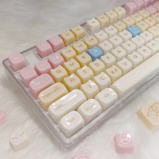 [Muppet Cat] หยกน่ารักความร้อน Keycaps ชุด Mao โปรไฟล์ 148 คีย์สําหรับ Cherry MX Switches คีย์บอร์ดเครื่องกล