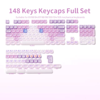 [Muppet Cat] หยกน่ารักความร้อน Keycaps ชุด Mao โปรไฟล์ 148 คีย์สําหรับ Cherry MX Switches คีย์บอร์ดเครื่องกล