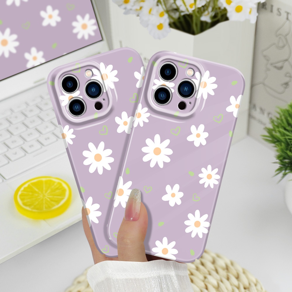 เคสโทรศัพท์สําหรับ IPhone 14 13 Pro Max Mini Tender Daisy Film Hard Cover