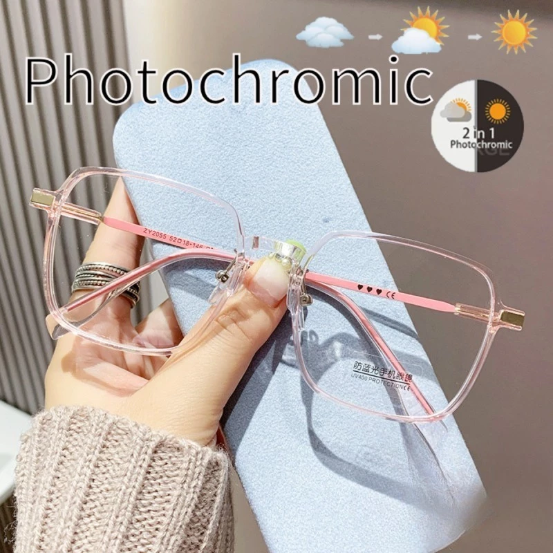 แว่นกรองแสงสีฟ้า เลนส์ออโต้เปลี่ยนสี กันUV สายตาสั้น -50 ถึง -600 thumbnail 7