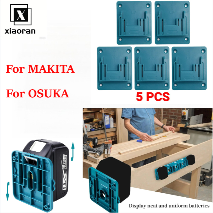 1-5 ชิ้นแบตเตอรี่สําหรับ Makita /DAYI /Dewalt /OSUKA 18V Li-ion แบตเตอรี่เครื่องมือผู้ถือเครื่องชั้นเก็บ Wall Mount (ไม่มีแบตเตอรี่)