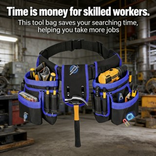 มัลติฟังก์ชั่ซ่อมเครื่องมือเก็บเอวกระเป๋าแม่เหล็กดูดซับปรับเ…