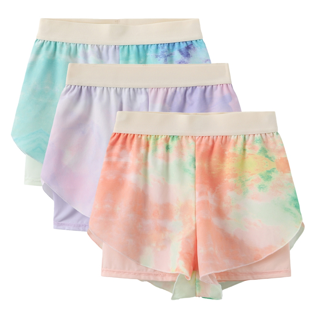 เด็กผู้หญิงพิมพ์กีฬา Skort แบบ 2-in-1 มีกางเกงขาสั้นในตัว, Moisture Wicking เหมาะสำหรับการเล่นเทนนิส, แบดมินตัน และวิ่ง - ขนาด 5-13 ปี