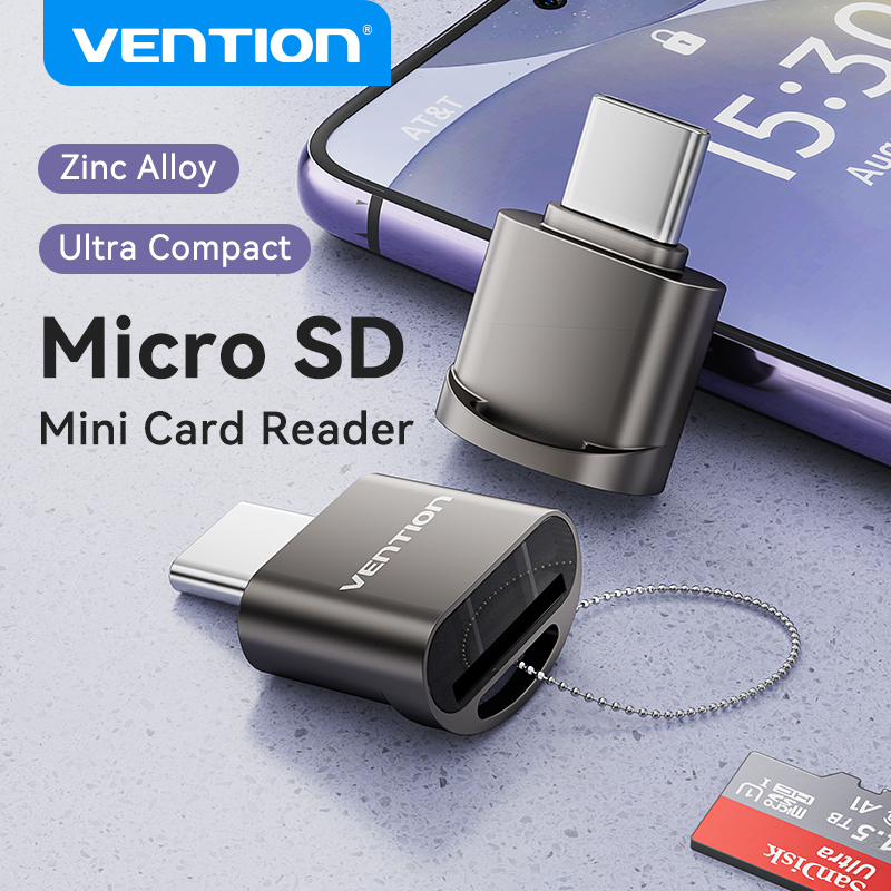 Vention Micro SD Card Reader Mini Type C USB 2.0 C to TF Adapter for OTG TF Memory Card Reader