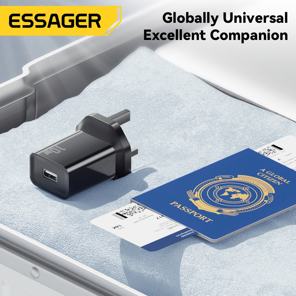 ESSAGER Constant-Current 10W USB-A Travel Charger รองรับหลาย Fast Charging Protocols สําหรับ IP 6-15 AirPd Series Pad ราคา ถูกที่สุด ดีลบีเคเค แกลเลอรีภาพที่ 3